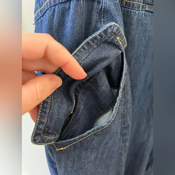 eShakti Dark Blue Denim Overall Dress - Picture 4 of 10